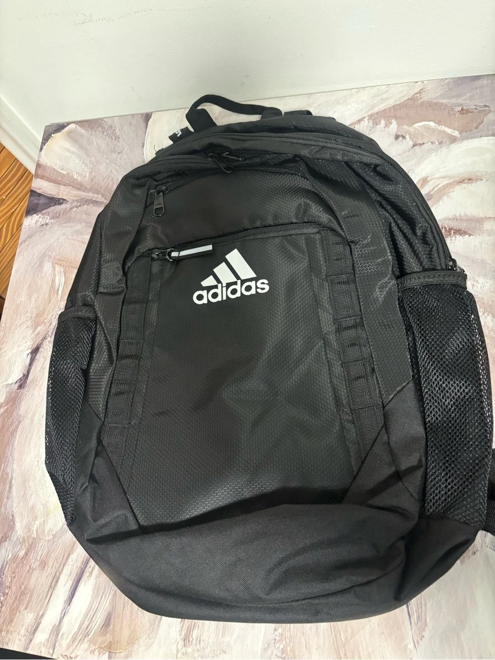 adidas Black Men's Backpack with White Logo